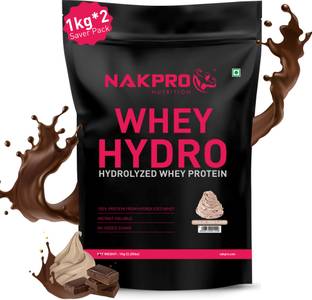 Nakpro HYDRO Whey Protein Hydrolyzed Supplement Powder - 2 kg Cream Chocolate (1Kg*2) Whey Protein