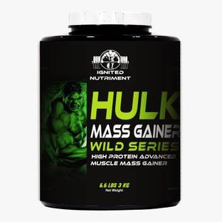 IGNITED NUTRIMENT Hulk Mass Gainer For Hulk Muscle Gain Calories 1020(6.6lbs Kesar Kulfi) Weight Gainers/Mass Gainers