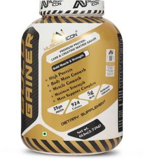 MUSCLE ICON GOLD MASS GAINER PREMIUM PROTEIN CARB & CREATINE MATRIX GAINER (6lbs) Weight Gainers/Mass Gainers