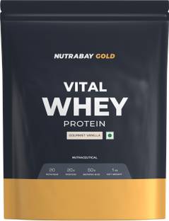 Nutrabay Gold Vital Whey Protein for Beginners, 20.4g Protein- 1kg, Gourmet Vanilla Whey Protein