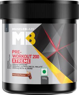 MUSCLEBLAZE Pre Workout 200 Xtreme, 200mg Caffeine, 2000mg Beta Alanine, 3000mg Citrulline Pre Workout