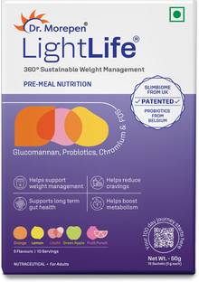 Dr. Morepen LightLife Pre-Meal Nutrition Mix |Control Appetite & Reduce Cravings|10 Sachets