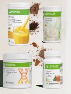 HERBALIFE F1 SHAKE MIX-MANGO,TULSI,SHAKEMATE AND PP-200GM (PACK OF 4) Protein Shake