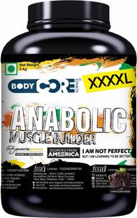 Body Core Science XXXXL Anabolic Muscle Builder-3Kg(Chocolate Fudge) Weight Gainers/Mass Gainers