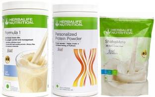 HERBALIFE Weight Loss Combo Pack Formula 1 Kulfi + personalized protein powder + SHAKEMATE Plant-Based Protein