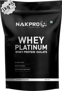 Nakpro Platinum Whey Protein Isolate 90% - Unflavoured (5kg - 166 Servings) Whey Protein