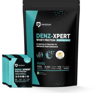 DENZOUR NUTRITION Denz - Xpert Whey Protein | Muscle Growth | 25gm Protein 5.5g BCAA - 7 Sachets Whey Protein