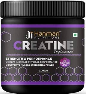 Hanman Nutritions Creatine Monohydrate 100gm (Unflavoured, 100 G, 33 Servings) Creatine