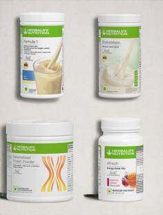 HERBALIFE F1 SHAKE MIX-KULFI,SHAKEMATE,PP-200GM AND KASHMIRI KAHWA(PACK OF 4) Protein Shake