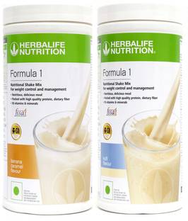 HERBALIFE 2 PCS OF Formula 1 Nutritional Shake Mix BANANA + KULFI Flavor Protein Shake