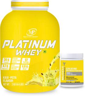 Muscle Performance Platinum Whey Protein Powder Kaju Pista (2Kg ) With (250g Creatine Powder) Whey Protein