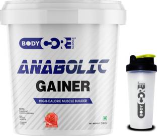 BCS Anabolic Gainer-5Kg With Shaker(Strawberry) Whey Protein