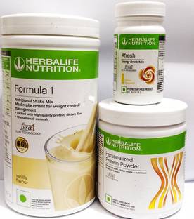 HERBALIFE Formula 1 Vanila Flavor 500g With Protine Powder 200g + Lemon Afresh 50g Plant-Based Protein