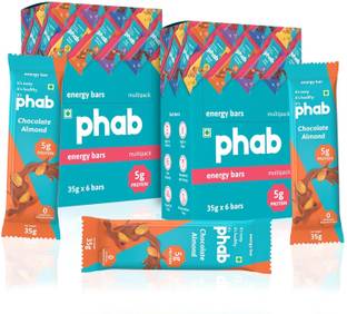 Phab 5g Protein Bar | Energy & nutrition | Gut-friendly | Trans Fat Free (Pack of 12) Energy Bars