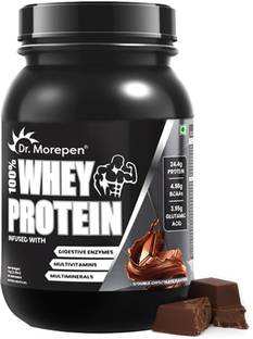 Dr. Morepen Muscle Food 100% Whey Protein With Digestive Enzymes | Double Chocolate Flavour Whey Protein