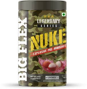 Bigflex Nuke Pre Workout - Litchi Flavour (400 Gm) - L - Citrulline - Creatine HCL Creatine
