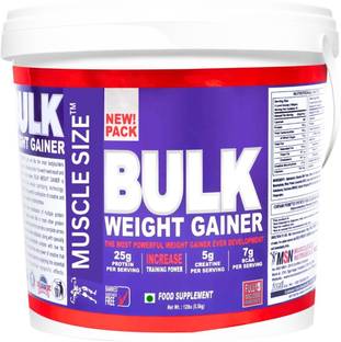 MUSCLE SIZE Bulk Weight Gainer (11lbs) The Most Powerful Weight Gainer Weight Gainers/Mass Gainers