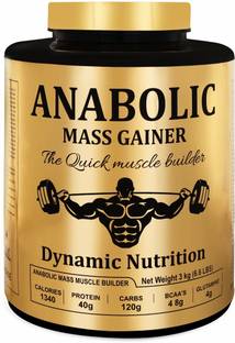 Dynamic Nutrition Anabolic Mass Gainer With High Calories 1340 (3kg 6.6Lbs Mango) Weight Gainers/Mass Gainers