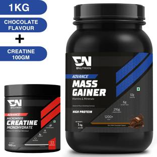 DNUTRIXN Advance Mass Gainer with High Protein+ Creatine Monohydrate | Muscle Strength Weight Gainers/Mass Gainers