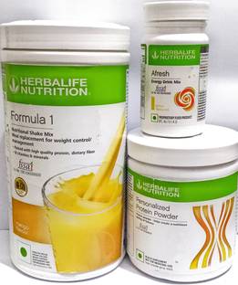 HERBALIFE Formula 1 Mango Shake 500g with Protein Powder 200g And Lemon Afresh 50g Plant-Based Protein