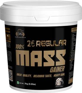 26INCHES NUTRITIONS INC Regular 100% Mass Gainer 3 Kg (Cream & Cookies) Weight Gainers/Mass Gainers