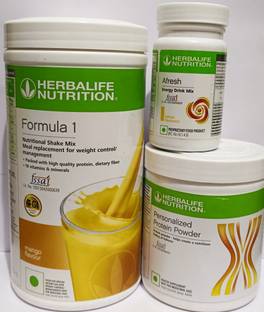 HERBALIFE Formula 1 Mango Flavor 500g, Protine Powder 200g + Lemon Afresh 50g Protein Blends