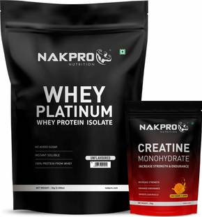 Nakpro Platinum Whey Protein Isolate with Creatine Monohydrate | 100g Creatine + Whey Protein