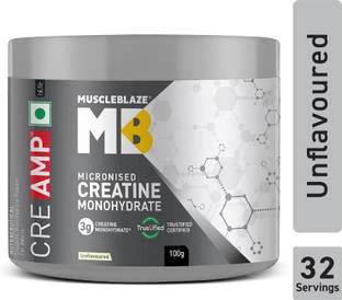 MUSCLEBLAZE Micronised Creatine Monohydrate CreAMP Powder, Trustified Certified Creatine