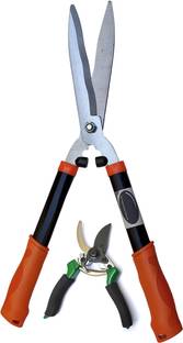 Inditrust Orange 1pc Hedge Shear ( 54CM ) 1pc Pruners Scissor for Garden Tree cutter , flower cutter (Pack of 2) Bypass Pruner