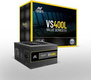 Ant Esports VS400L NonModular High Efficiency Gaming 400 Watts Computer PSU with 2 SATA Cables