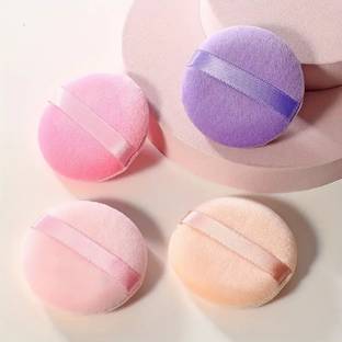 Gonegal 4pcs Soft Velvet Powder Puffs for Flawless Makeup Application
