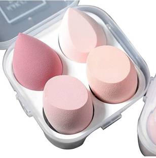 Beautica Ultra soft Blender Makeup Sponge Set of 4 with box (Multicolor)
