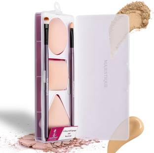 MAJESTIQUE Makeup Sponge and Brush Set Sponges with Lip and Eyeshadow Brushes-Pack of 5