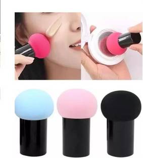 YELGO 3 PCS Cosmetic Puff Beauty Remover Sponge Mushroom Head Shaped Wet & Dry Sponge