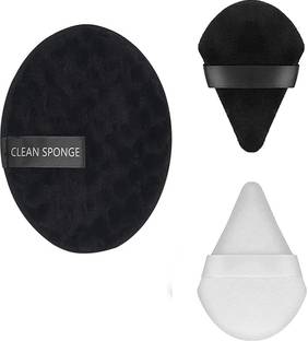 UNNTEESH 2 Pc Makeup Puff Soft Powder Triangle Sponge with Strap With makeup remover pad