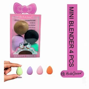 HUDAQUEEN Compact Mini Beauty Puff Set 4pc for Flawless Finish color may vary