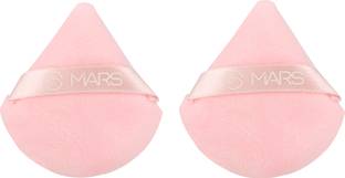 MARS Triangle Velvet Powder Pizza Puff Mini Face Makeup Sponge Cosmetics (Pack of 2)