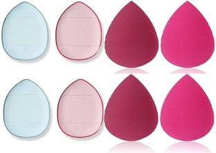 WECHARMERZ 4pcs Makeup Finger Powder Puff & 4 Makeup Sponge Set Foundation Blender