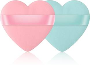 Facejewel Professional Series Makeup Sponge Puffs with Strap Heart-Shaped Wet Dry Use Face