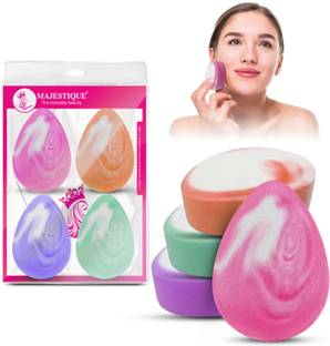 MAJESTIQUE Drop Shape Soft Makeup Sponges for Flawless Blending - 4Pcs/Multicolour
