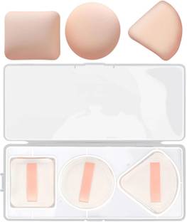 Cosluxe Makeup Sponge, Powder Puff for All Types of Skin Rectangle+Triangle+Round 3 PCS