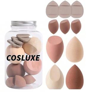 Cosluxe 10Pcs Makeup Sponges Set 4 Blenders, 3 Mini Blenders, 3 Mini Finger Cushions