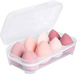 My Colors Makeup Sponge & Beauty Blender with Egg Case Holder, Multicolors Puff 8 Pcs Set,