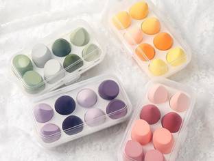 feelhigh Blender Sponge 8 Pcs in A Storage Box ,Makeup Cosmetic Puff Sponge