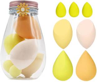 Beautiflame Makeup Sponge Set Beauty Blender with Egg Case ( 4 Big + 3 Mini)
