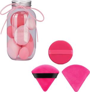 Beautiflame 7in1 Professional Blender Set For Face Makeup triangle makeup And Round Puff