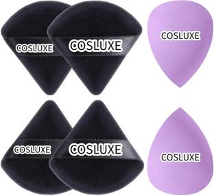 Cosluxe 6pcs Makeup Powder Puff Face Makeup Sponge 4 Triangle 2 Beauty blender set