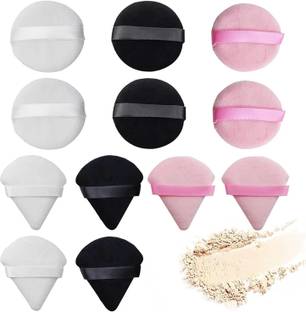 Cosluxe 12 pcs Triangle And Round Powder Puff For Women Girl Makeup Sponge Puff For Face