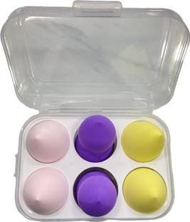 feelhigh cosmetics Blender Sponge 6 Pcs in A Storage Box ,Makeup Cosmetic Puff Sponge