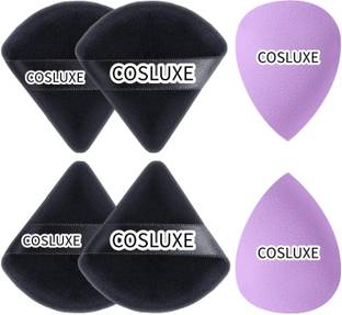 Cosluxe 6pcs Makeup Powder Puff Face Makeup Sponge 4 Triangle 2 Beauty blender set